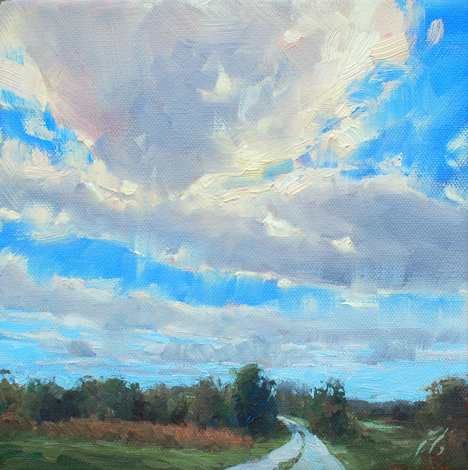 Silver Lined, 8x8, oil