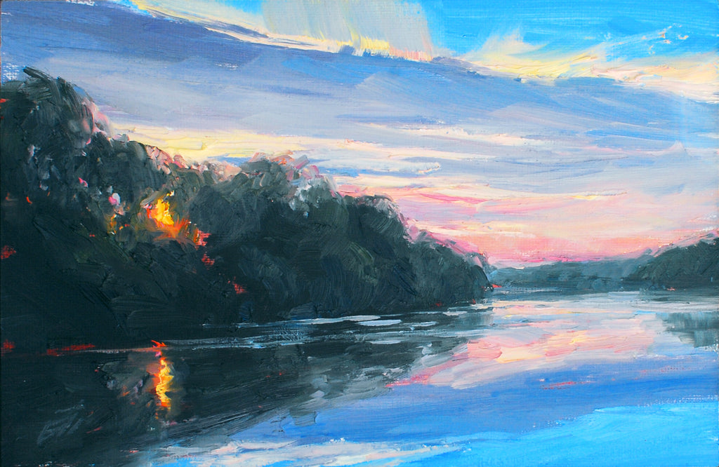 Evening Glow on the James, 6x9
