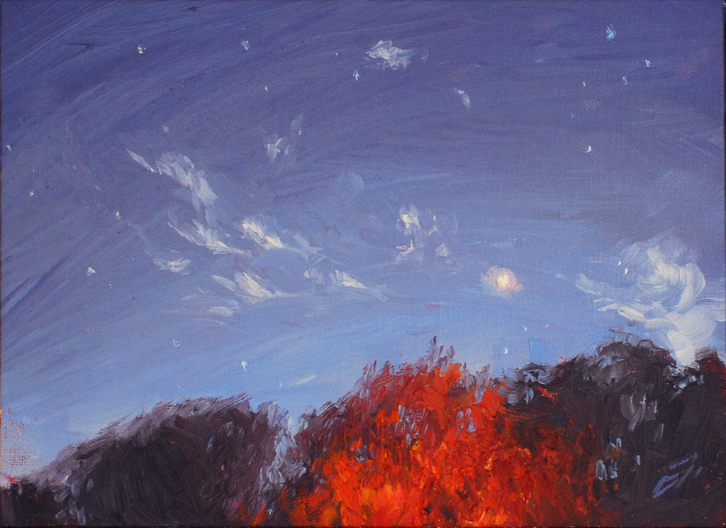 Moon and Saturn, 6x8