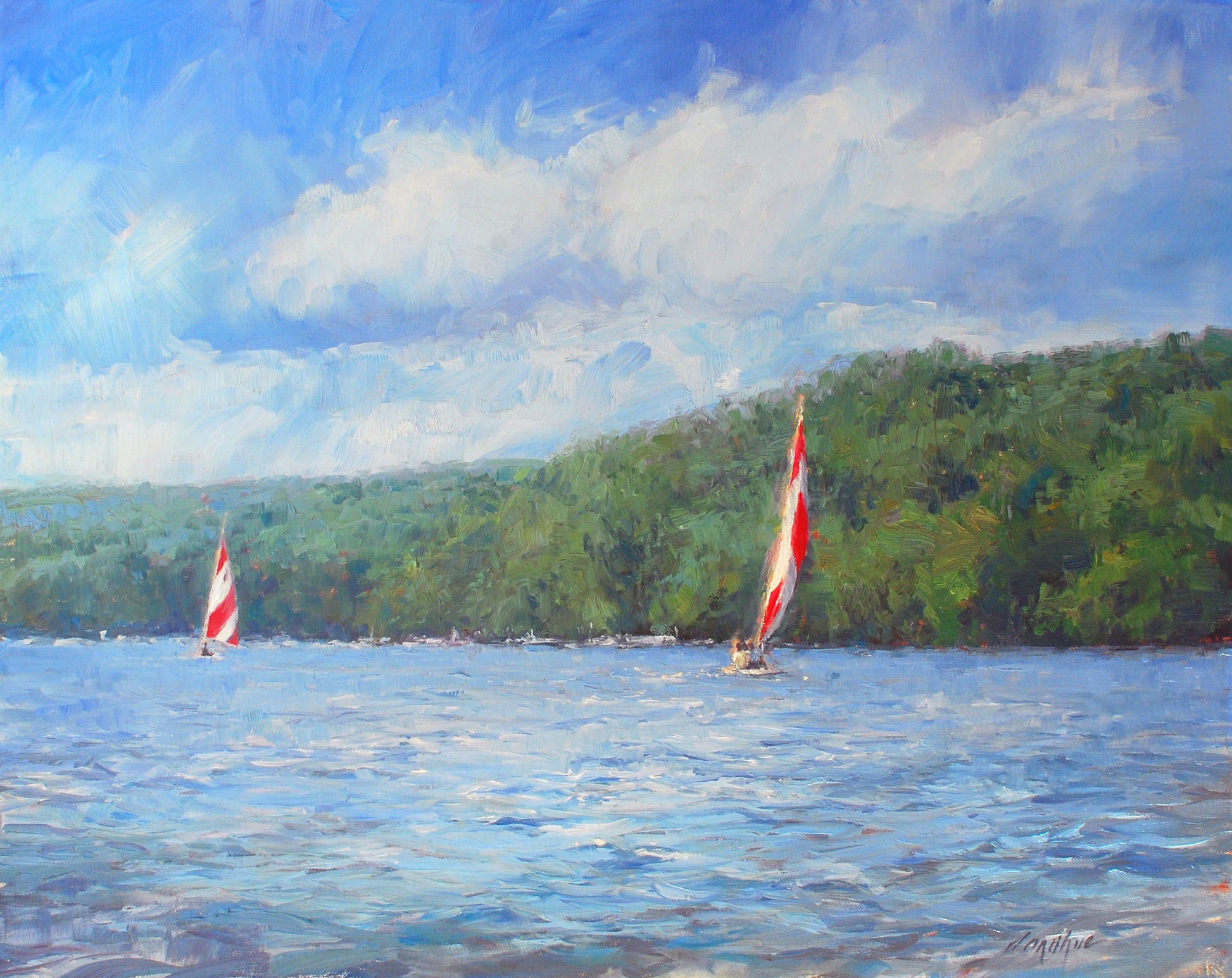 Red Sails on Blue