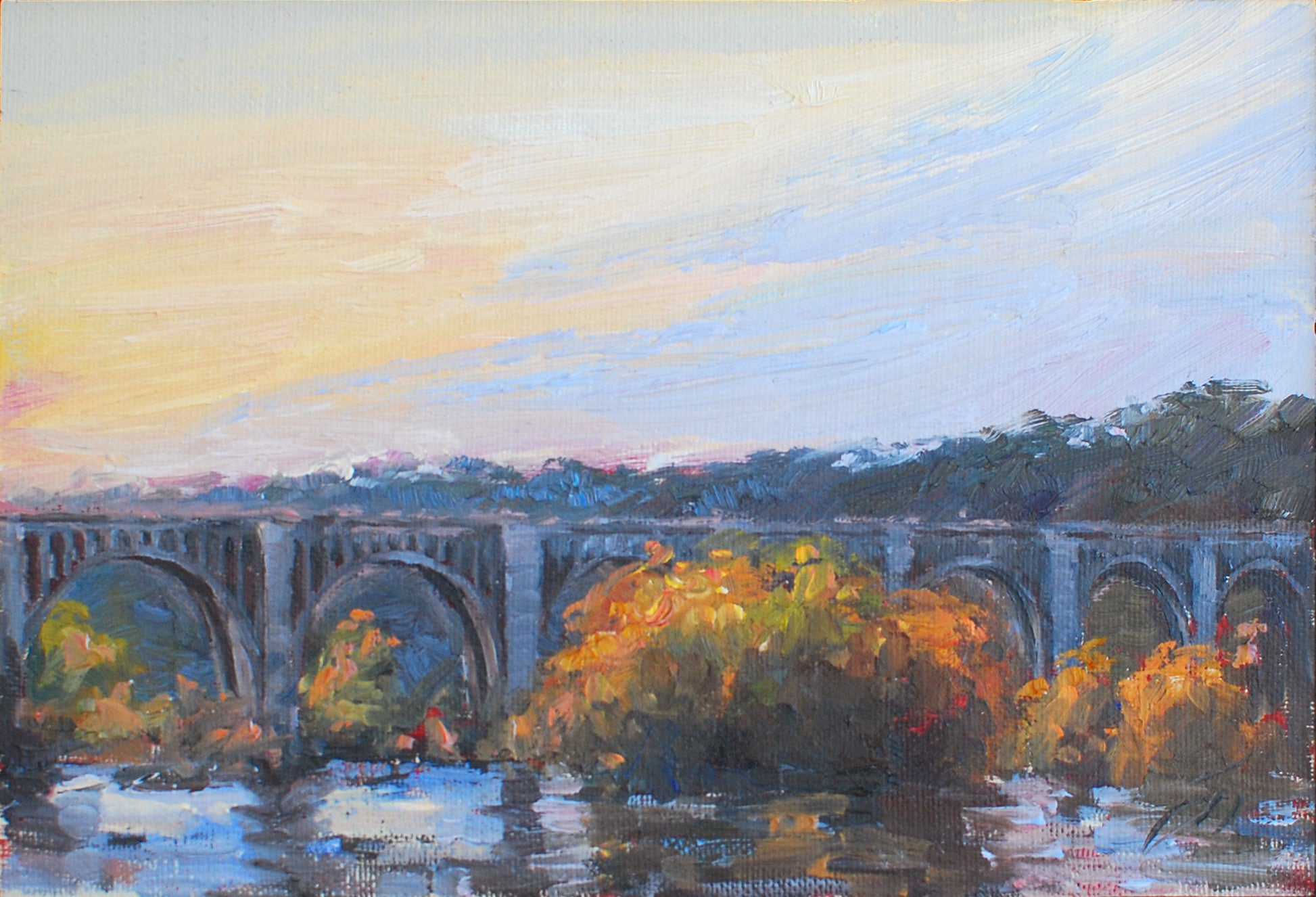 Train Bridge on the James, 6x9